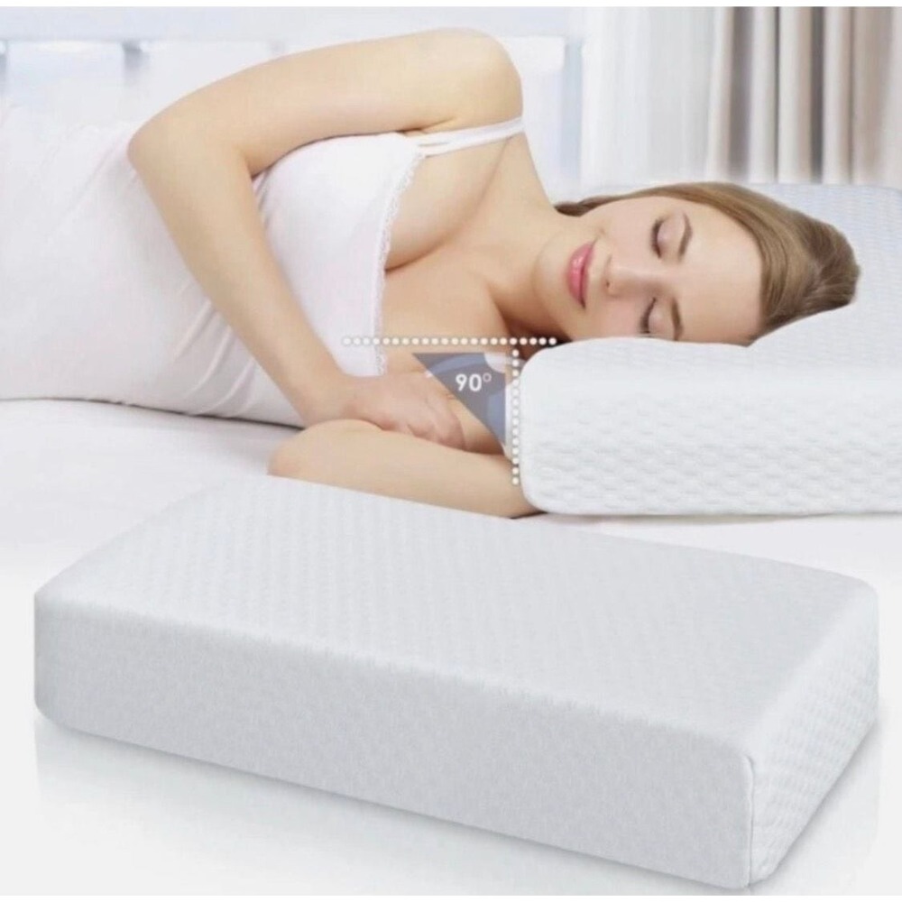 EAIMI Dual Side Cube Pillow Memory Foam for Side Sleepers Neck Pain Relief